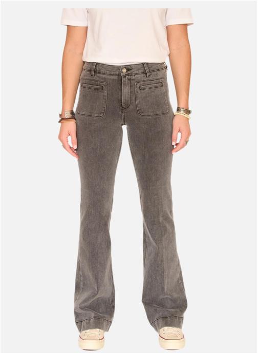 MKT Studio Jeans droit Jean The Diana Power Stretch Grey Kurt Wash femme gris