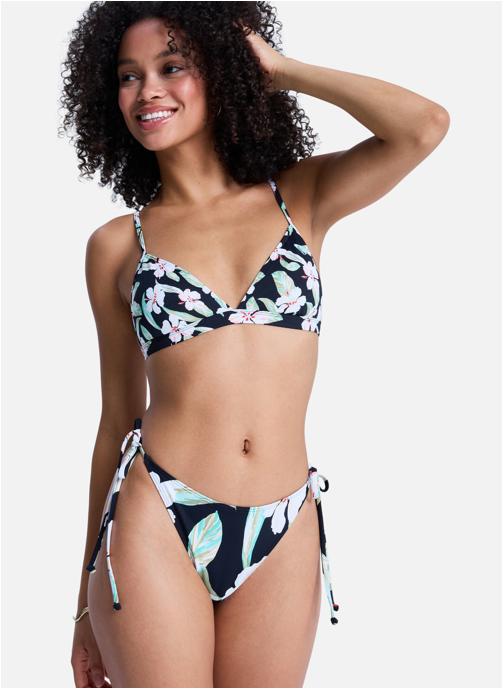 Roxy Bas de maillot culotte Printed Essentials Tanga High Leg femme noir