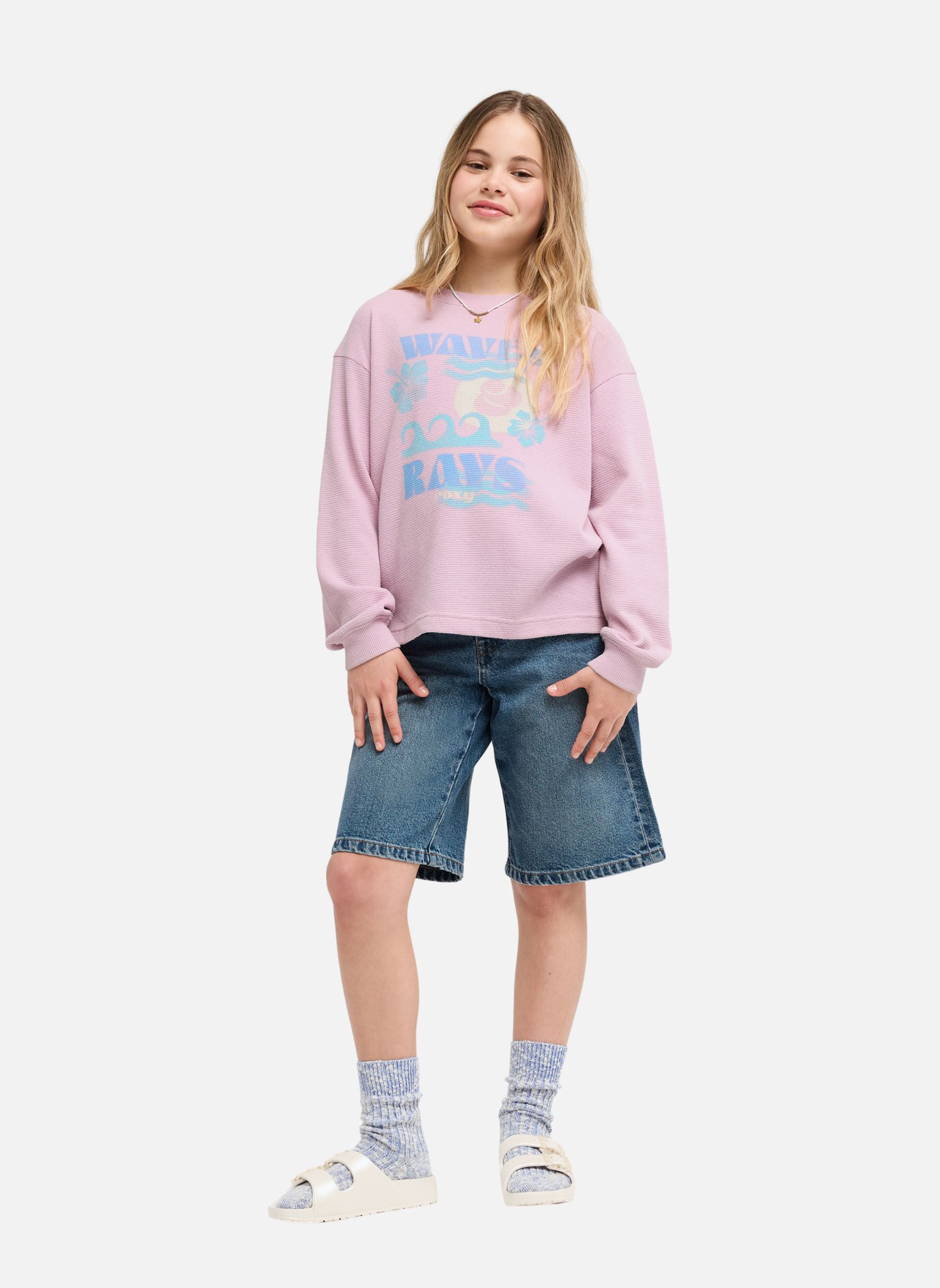 Tee-shirts Eastside Midweight fille rose Roxy Tee-shirts Eastside Midweight fille rose Rose