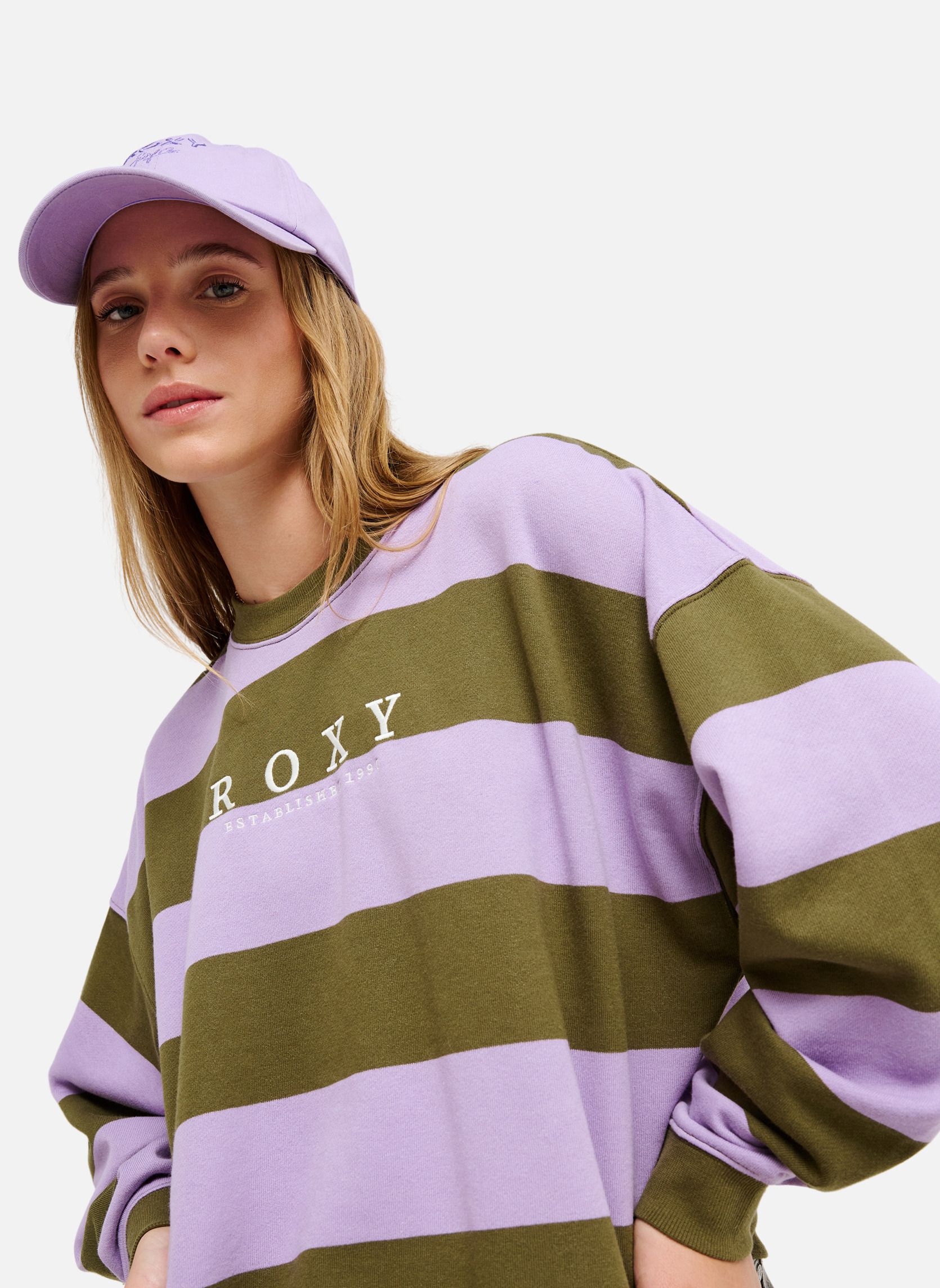 Sweats à capuche Strictly Stripes femme vert Roxy Sweats à capuche Strictly Stripes femme vert Vert