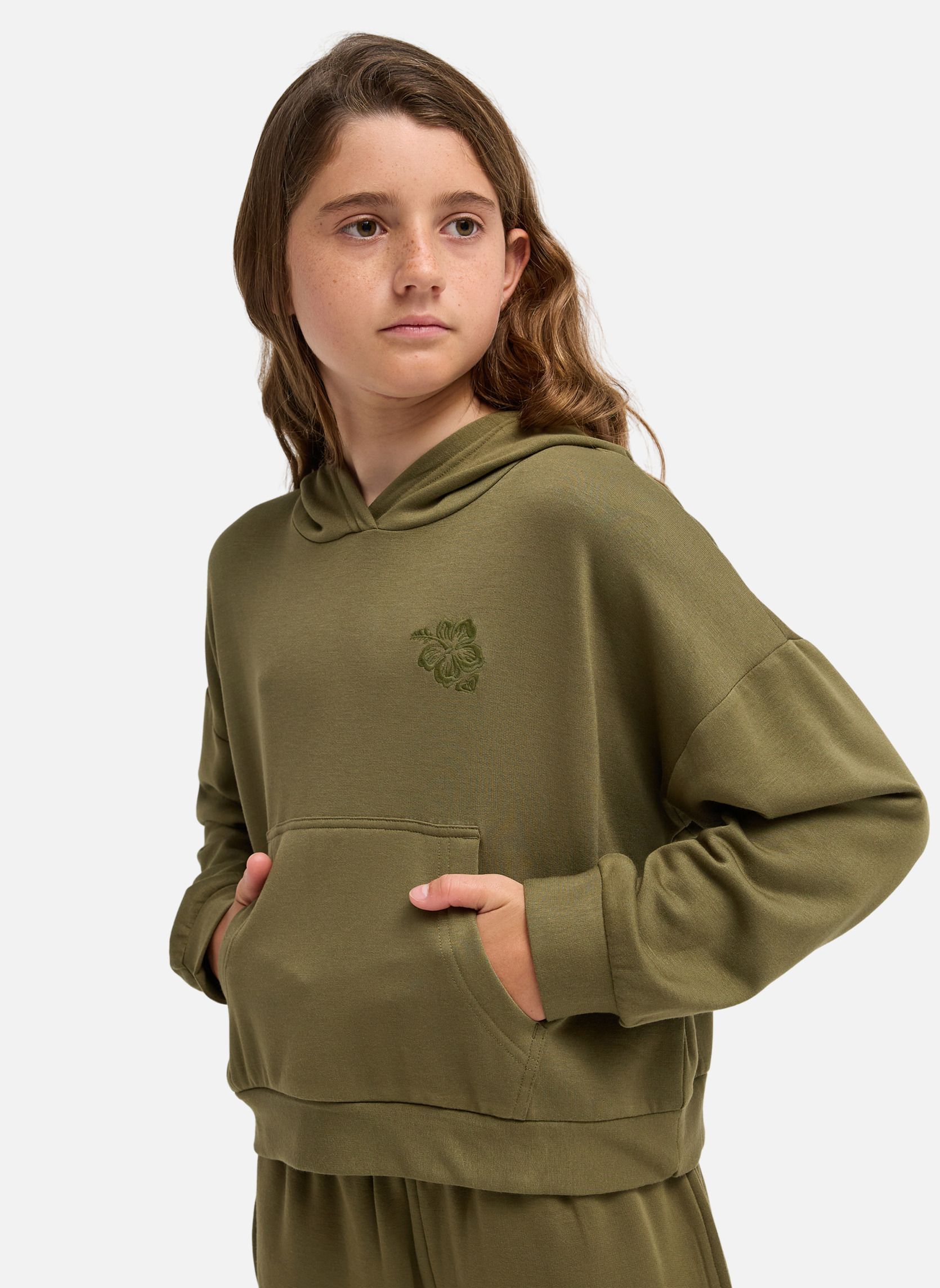 Sweats à capuche Surfing By Daylight fille vert Roxy Sweats à capuche Surfing By Daylight fille vert Vert