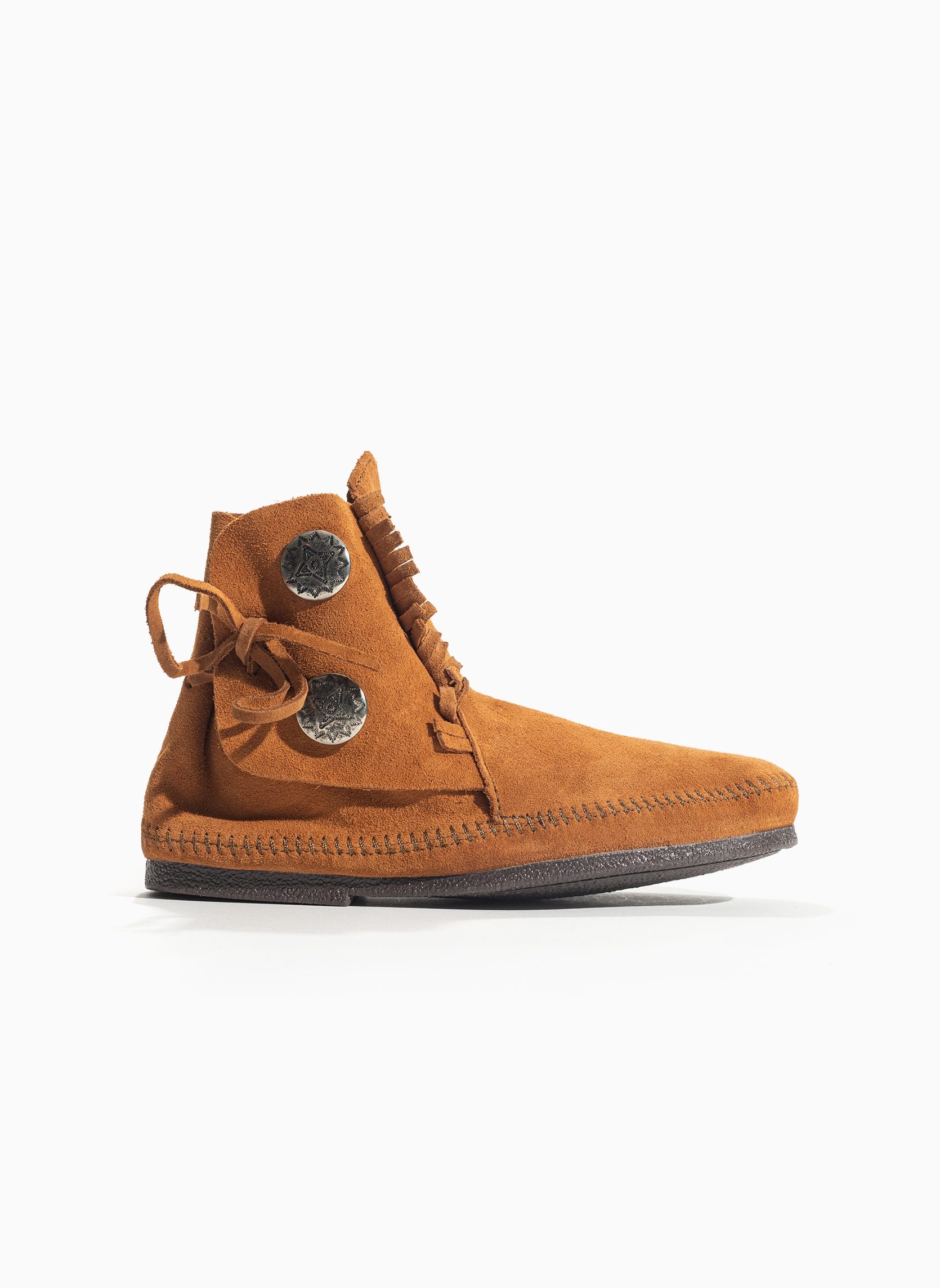 Bottines et boots en daim TWO BUTTON HARDSOLE homme marron Minnetonka Bottines et boots en daim TWO BUTTON HARDSOLE homme marron Marron