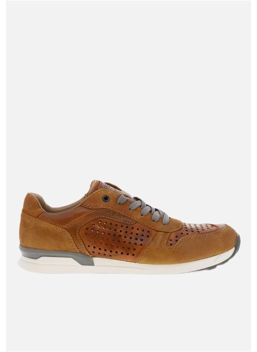 Rieker Baskets basses Sneakers en cuir à talon plat et à lacets plats et trous d'aération carrés - 25281CHPE25 Marron homme marron