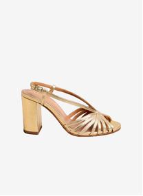 Sandales DECEMBRE femme or et bronze