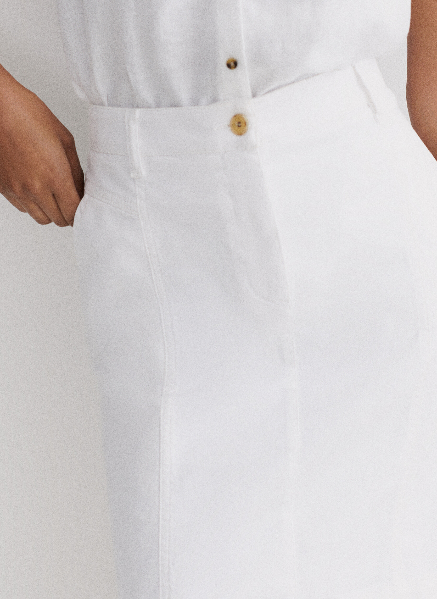 Jupes mi-longues KK002-LAZUNAB femme blanc Caroll Jupes mi-longues KK002-LAZUNAB femme blanc Blanc