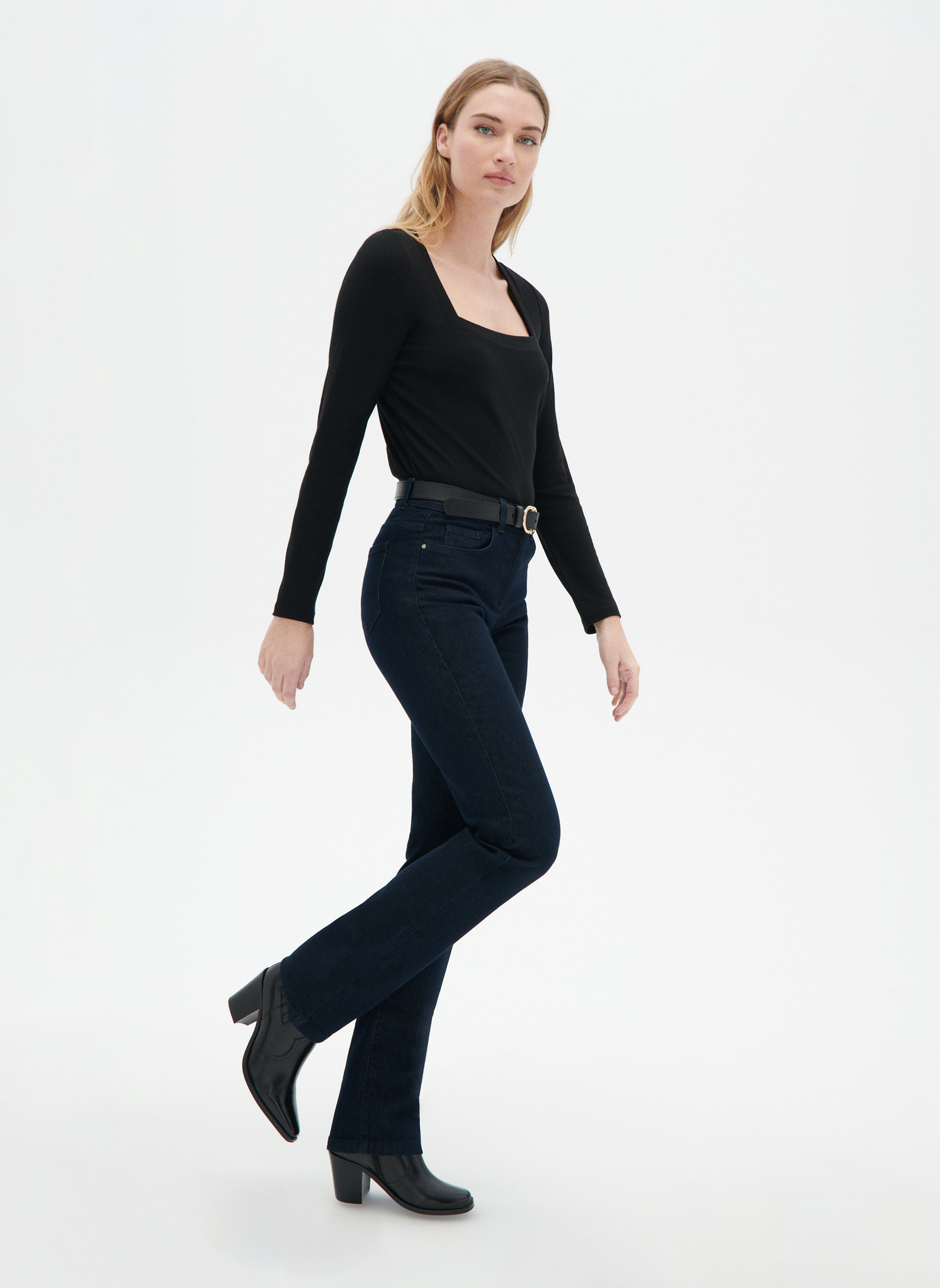 Jeans droit 232P-PRAYANO femme bleu Caroll Jeans droit 232P-PRAYANO femme bleu Bleu foncé
