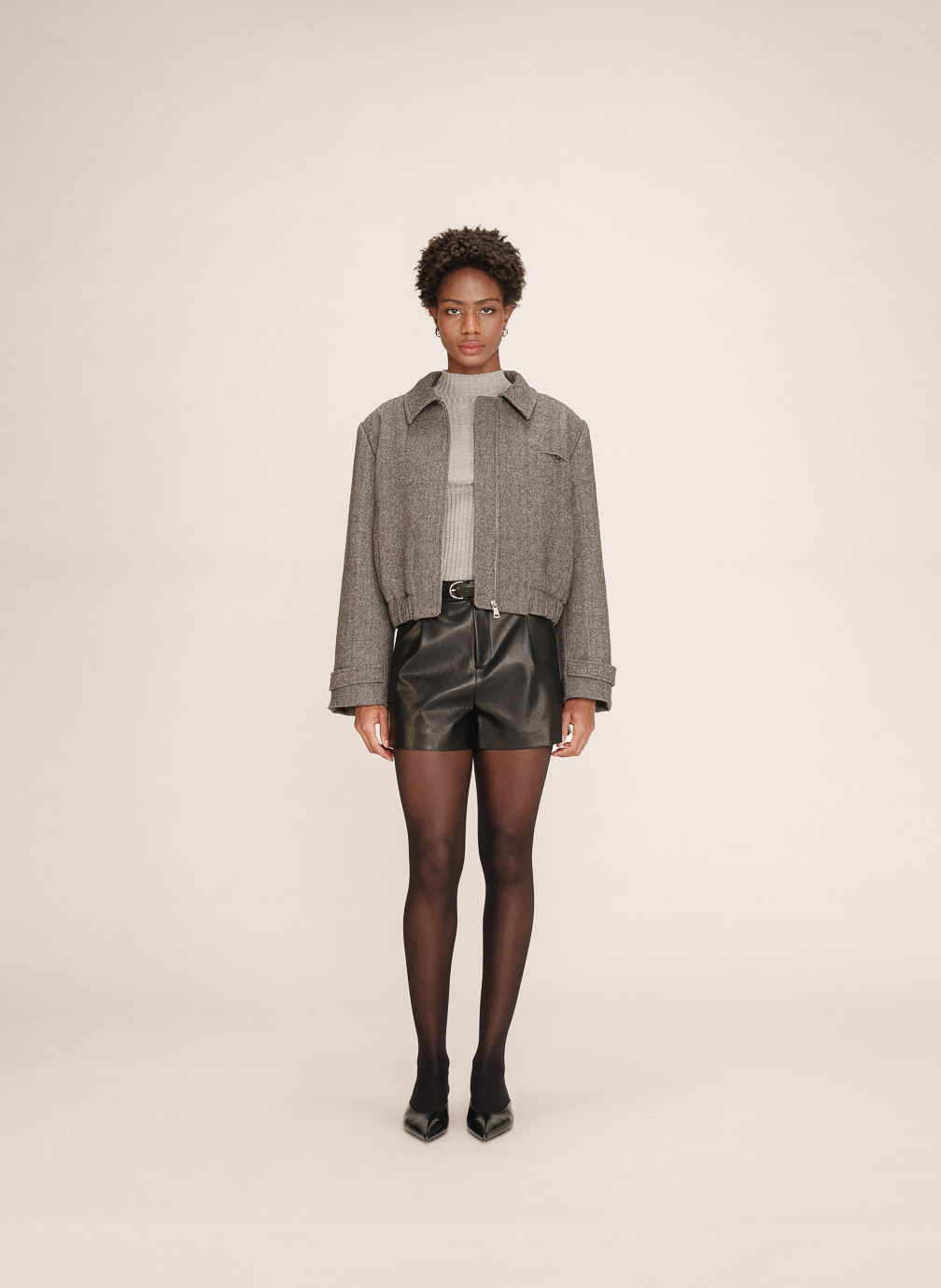Shorts Short simili cuir noir Travis femme noir Grace & Mila Shorts Short simili cuir noir Travis femme noir Noir