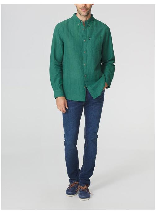 TBS Chemises Chemise manches longues LYNERCHE OXYGENE homme vert