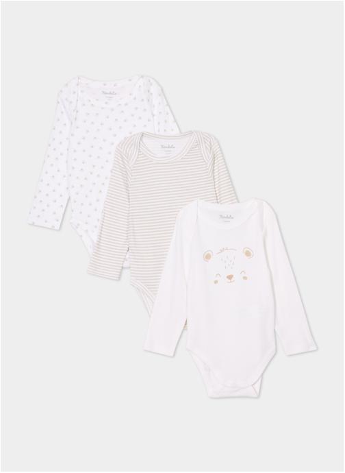 KIMBALOO Sous-vêtements Body - KIM1_BODYMLX3_US_OURS garçon blanc
