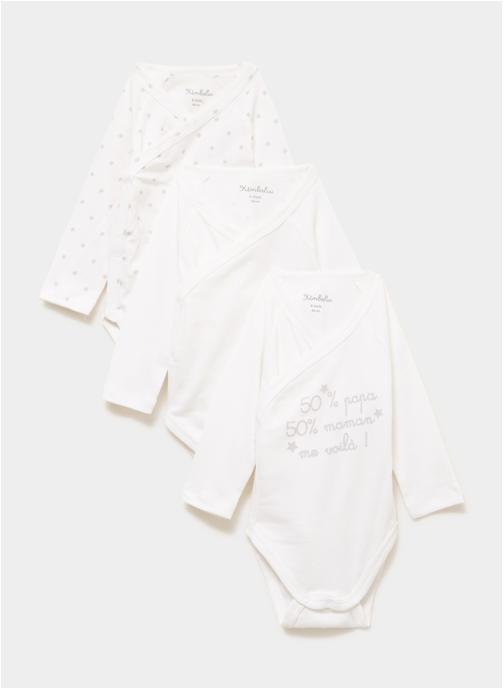 KIMBALOO Sous-vêtements Body - KIM1_BODYMLX3_X_ETOILE garçon blanc
