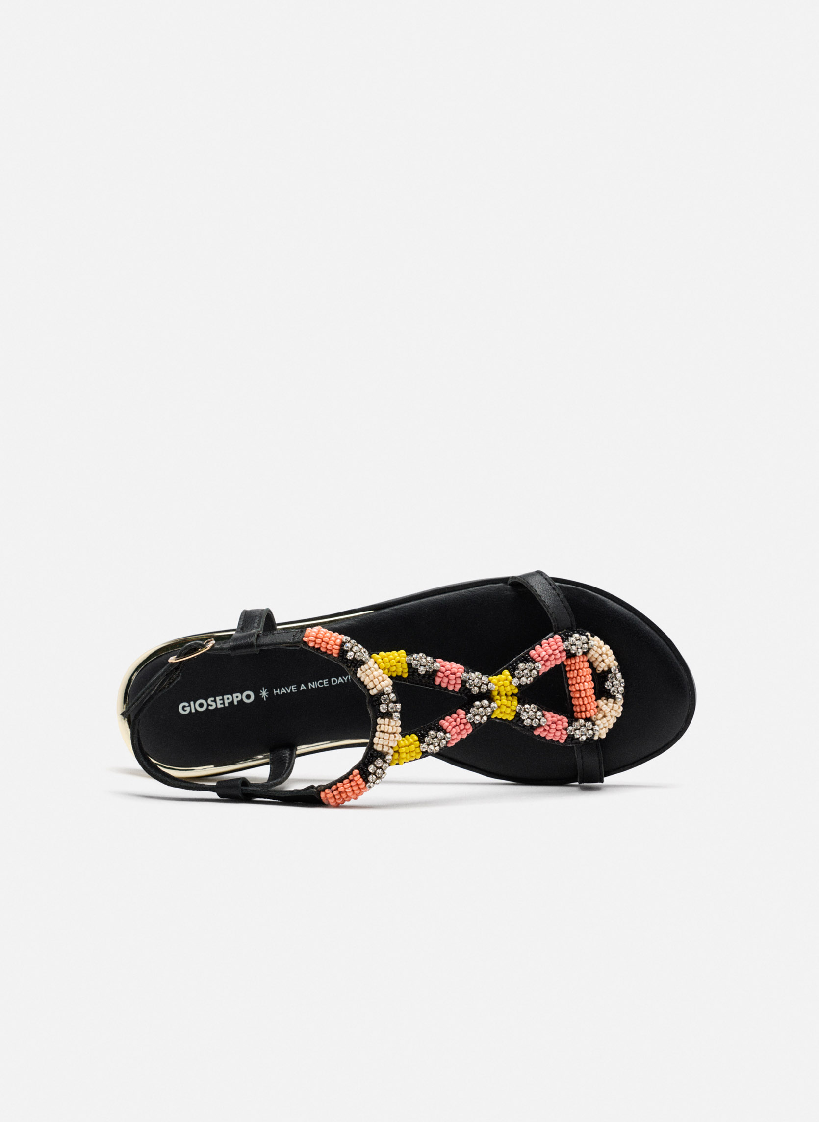 Sandales Sandals - Sandales Plates En Cuir Perlé Tilton - Multicolor femme multicolore Gioseppo Sandales Sandals - Sandales Plates En Cuir Perlé Tilton - Multicolor femme multicolore Multicouleur