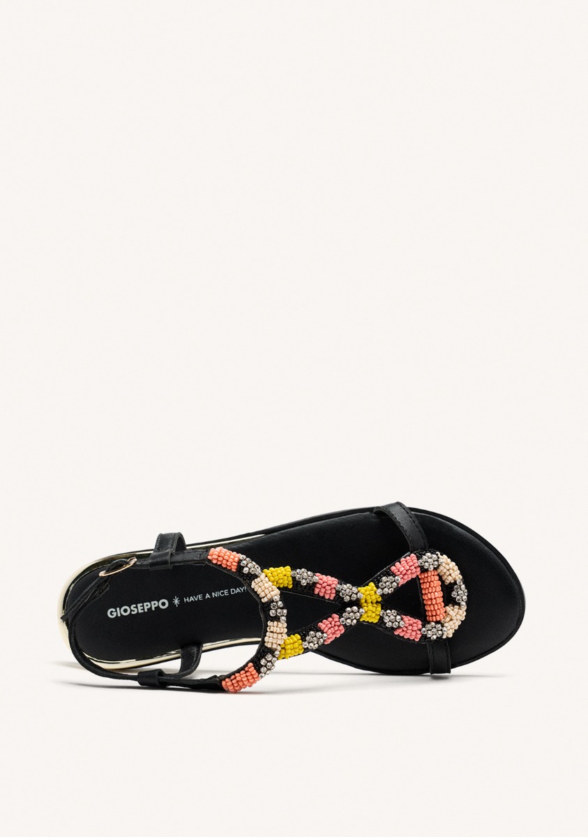 Sandales Sandals - Sandales Plates En Cuir Perlé Tilton - Multicolor femme multicolore Gioseppo Sandales Sandals - Sandales Plates En Cuir Perlé Tilton - Multicolor femme multicolore Multicouleur