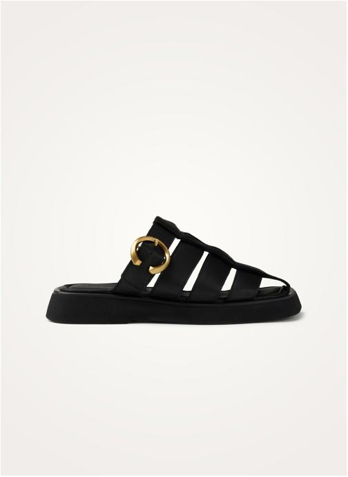Vanessa Wu Mules SHAN Grid femme noir
