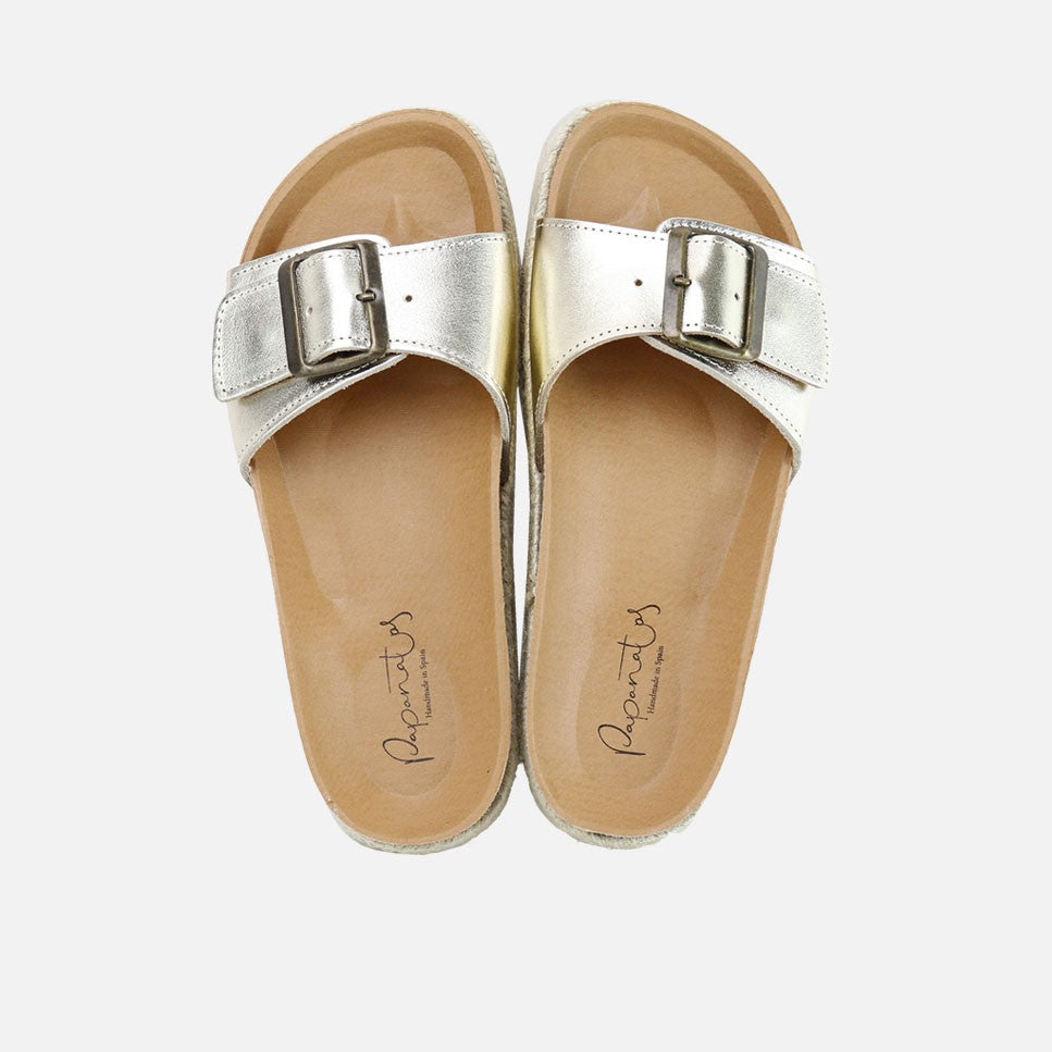 Sandales Sandales AJ47002-VAQUETA-LAMINADA-CHAMPAGNE Oro fille or et bronze Eli 1957 Sandales Sandales AJ47002-VAQUETA-LAMINADA-CHAMPAGNE Oro fille or et bronze Or
