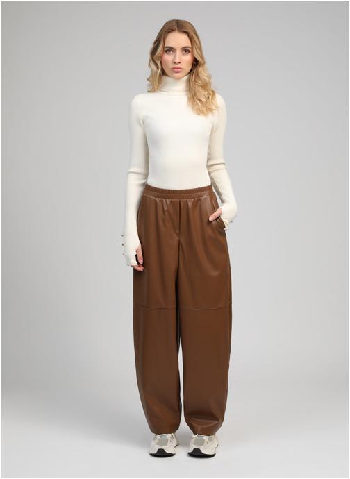 An'ge Pantalons droit PANTALON PASKALINA daim femme marron