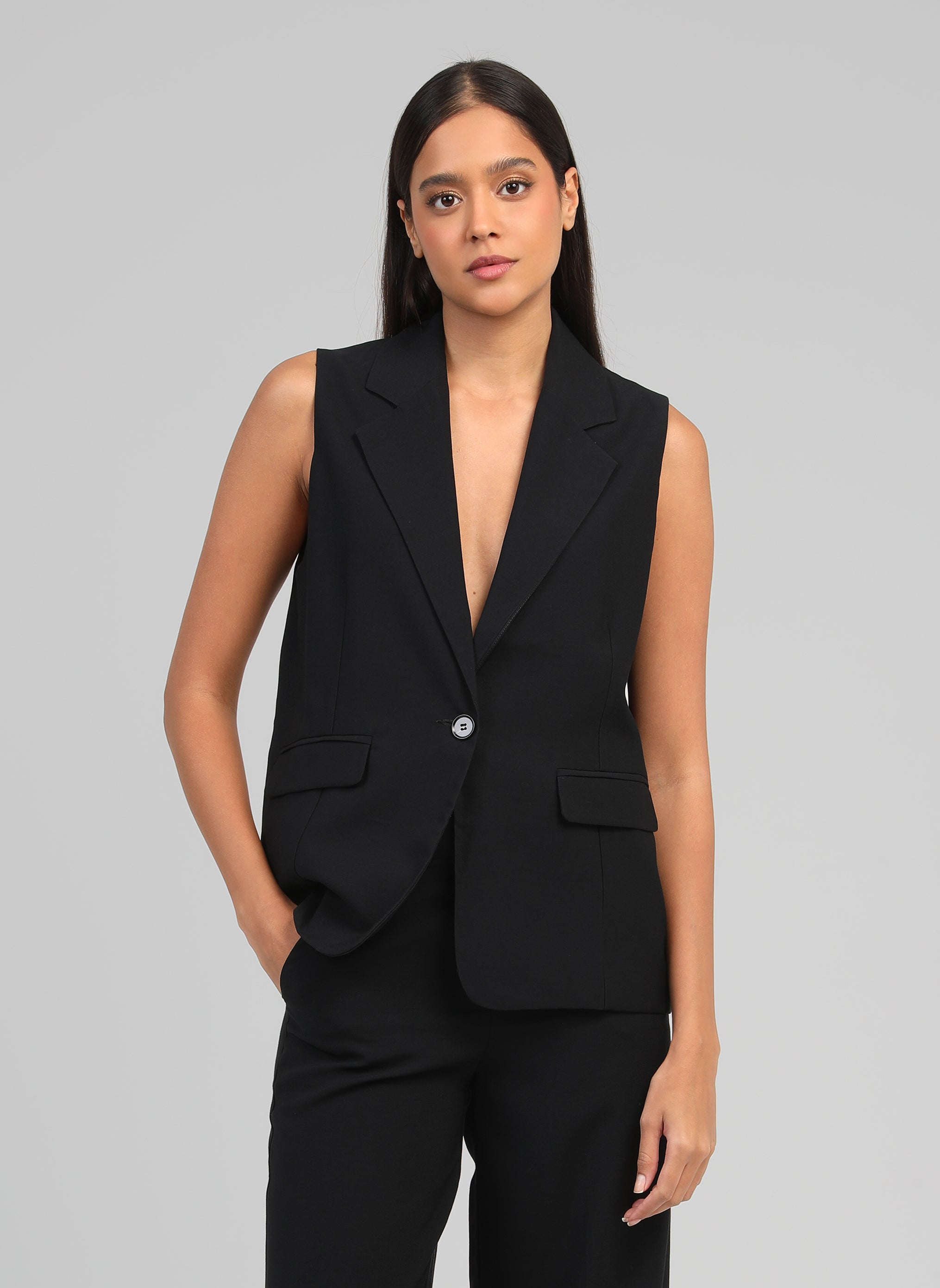 Vestes VESTE SANS MANCHES ZAKARITA noir femme noir An'ge Vestes VESTE SANS MANCHES ZAKARITA noir femme noir Noir