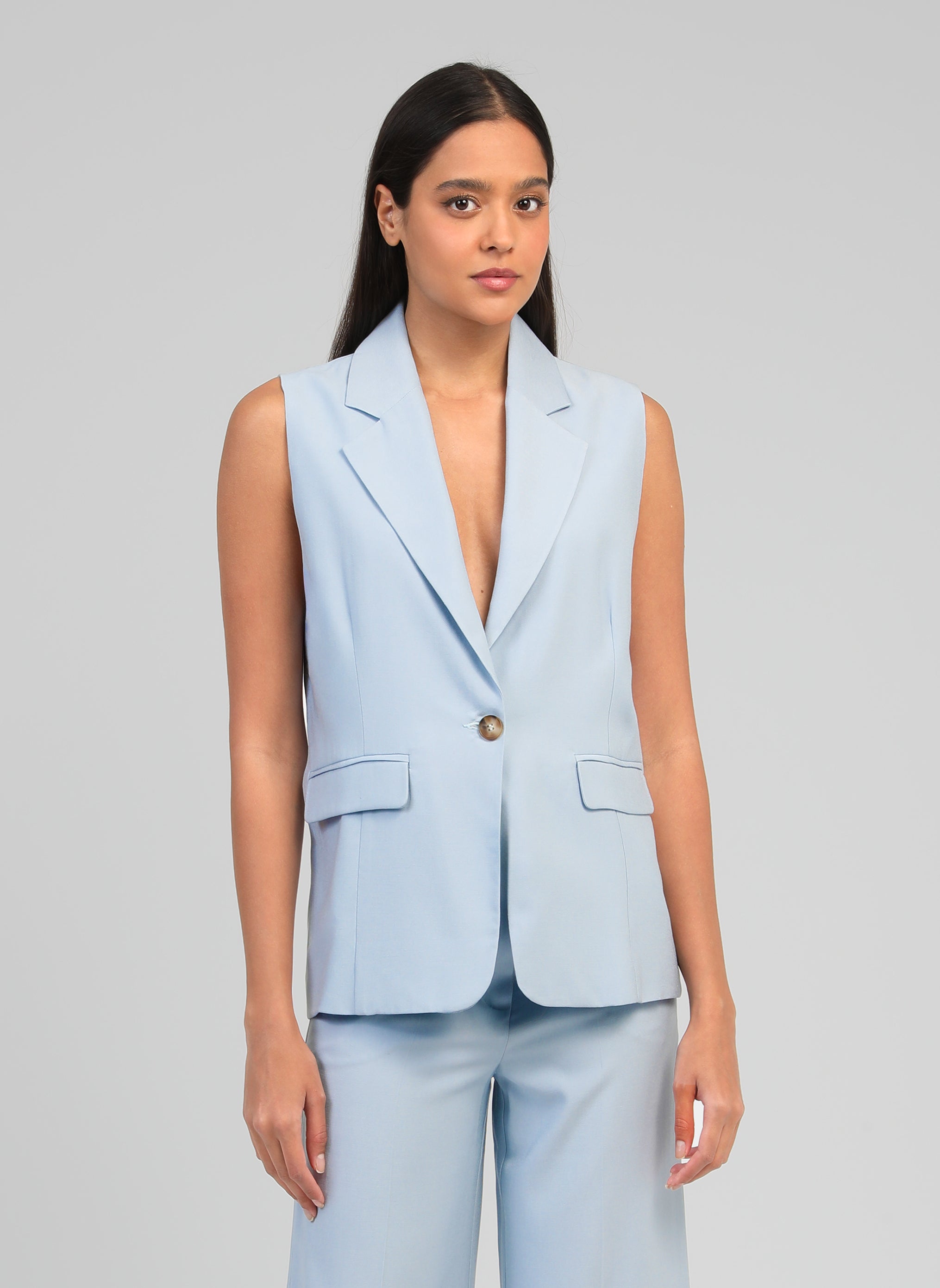 Vestes VESTE SANS MANCHES ZAKARITA ciel femme bleu An'ge Vestes VESTE SANS MANCHES ZAKARITA ciel femme bleu Bleu ciel