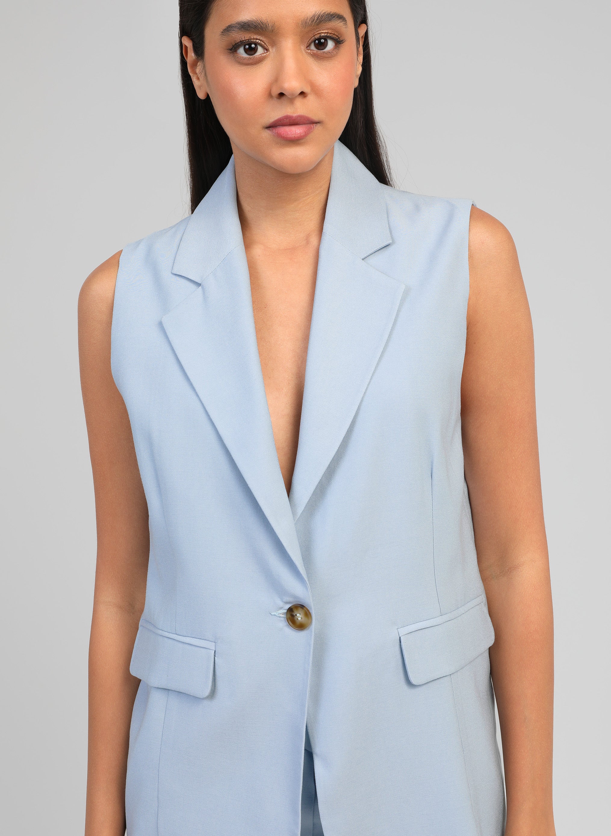 Vestes VESTE SANS MANCHES ZAKARITA ciel femme bleu An'ge Vestes VESTE SANS MANCHES ZAKARITA ciel femme bleu Bleu ciel