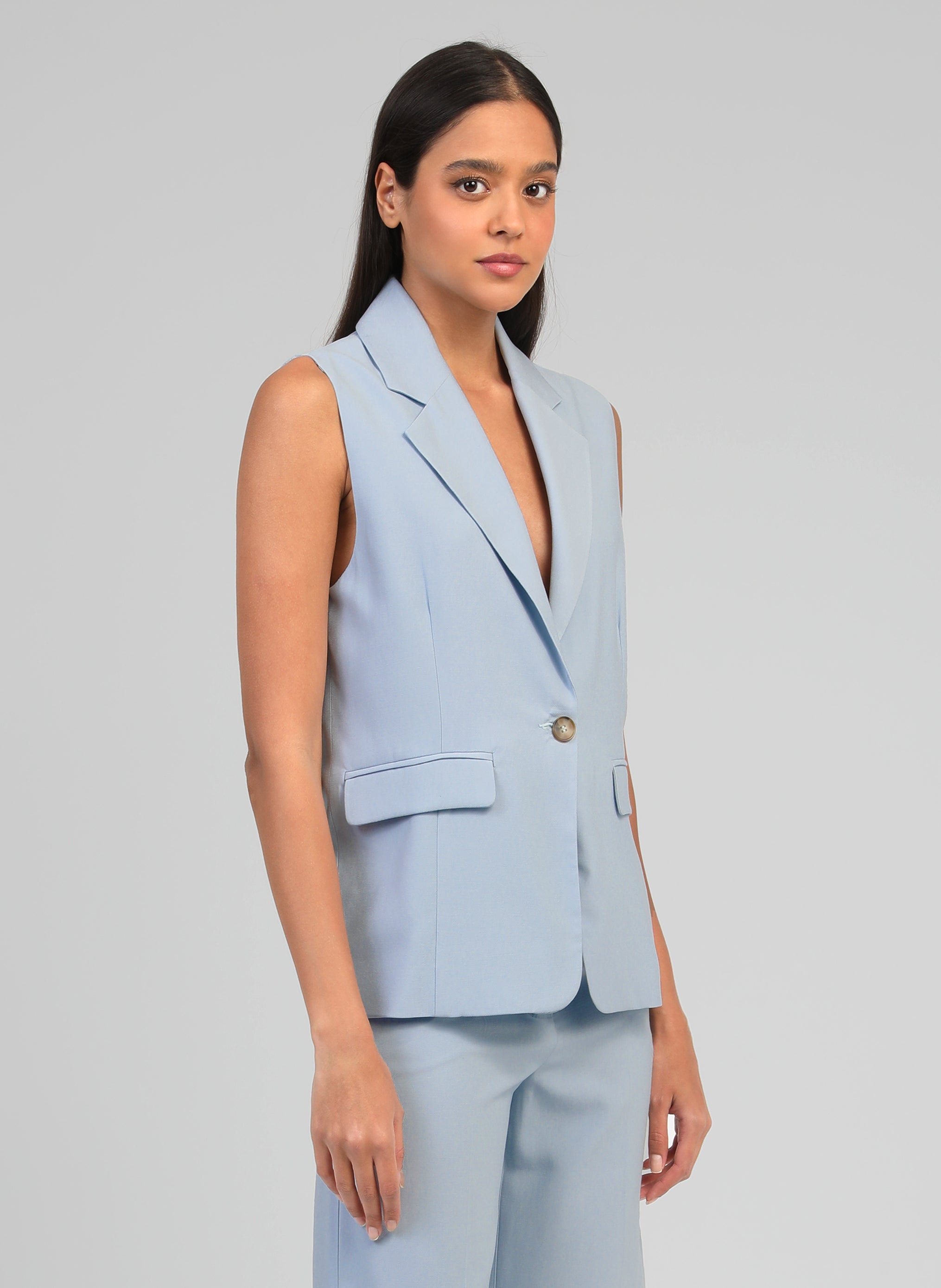 Vestes VESTE SANS MANCHES ZAKARITA ciel femme bleu An'ge Vestes VESTE SANS MANCHES ZAKARITA ciel femme bleu Bleu ciel
