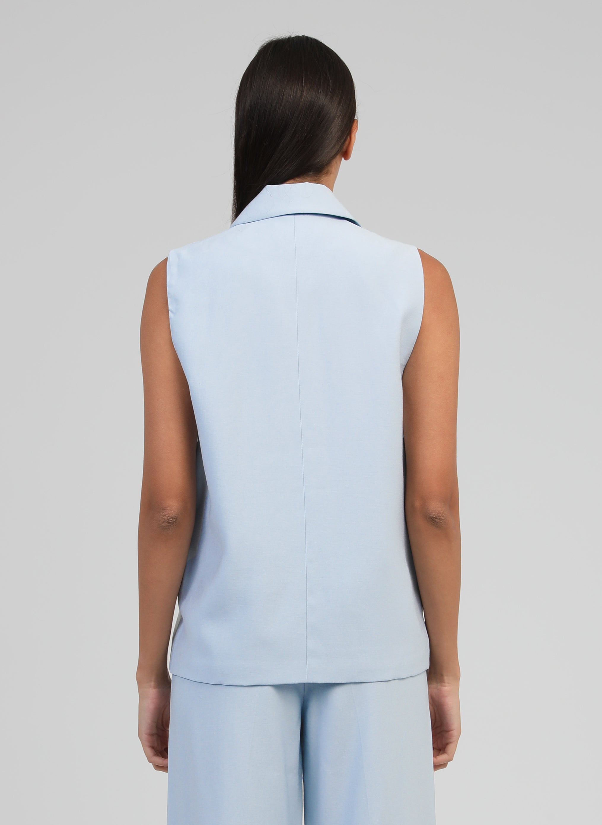 Vestes VESTE SANS MANCHES ZAKARITA ciel femme bleu An'ge Vestes VESTE SANS MANCHES ZAKARITA ciel femme bleu Bleu ciel