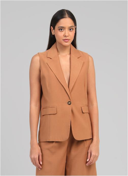 An'ge Vestes VESTE SANS MANCHES ZAKARITA daim femme beige