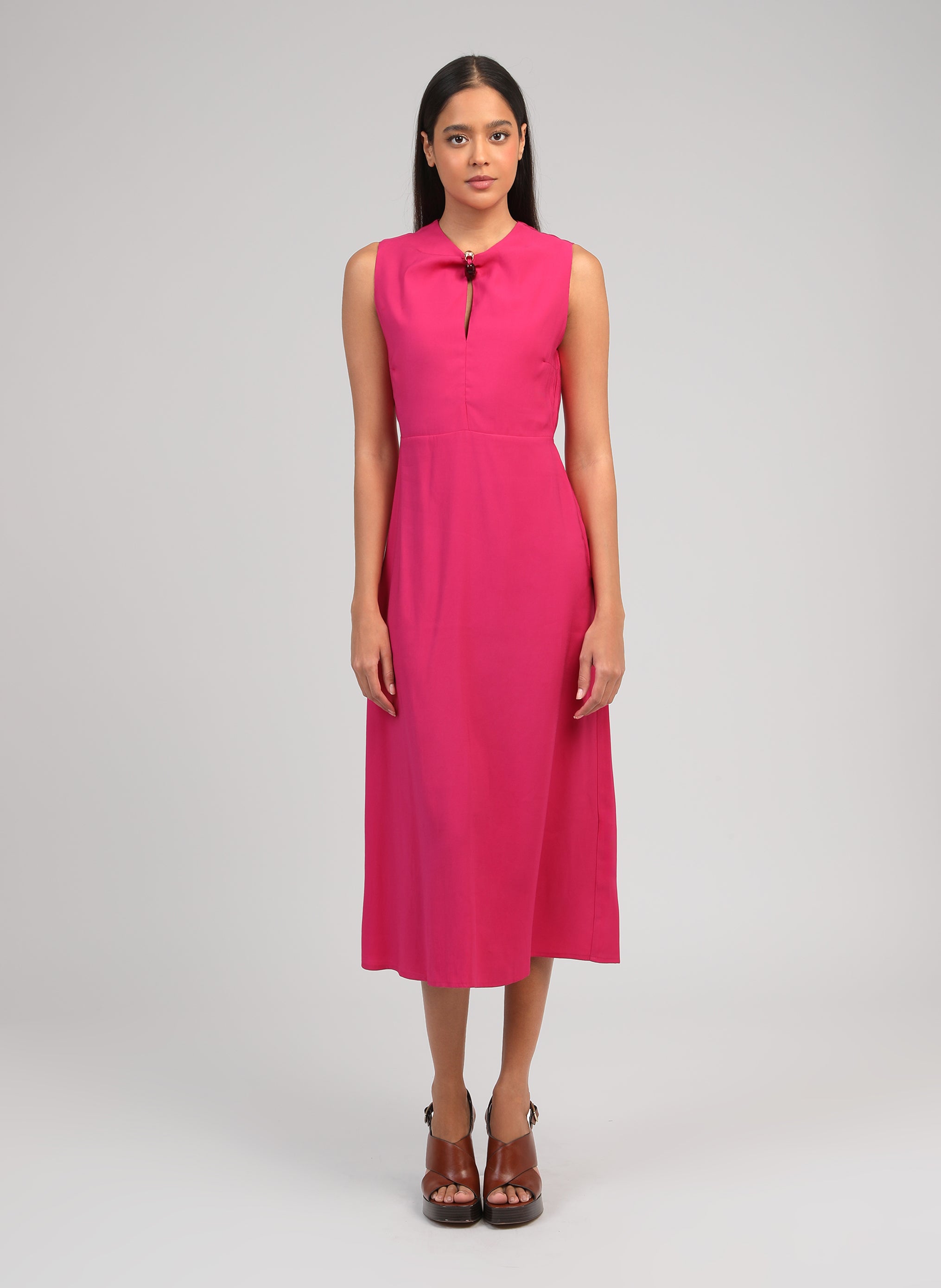 Robes ROBE MIDI MAEZRA fuchsia femme rose An'ge Robes ROBE MIDI MAEZRA fuchsia femme rose Fuchsia