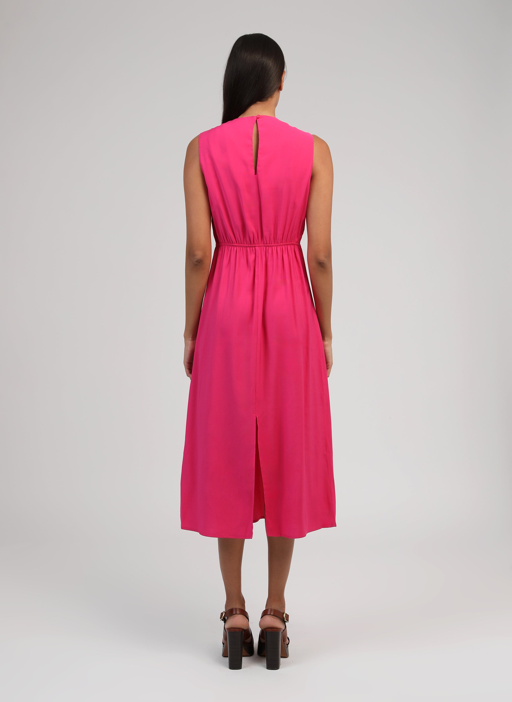 Robes ROBE MIDI MAEZRA fuchsia femme rose An'ge Robes ROBE MIDI MAEZRA fuchsia femme rose Fuchsia