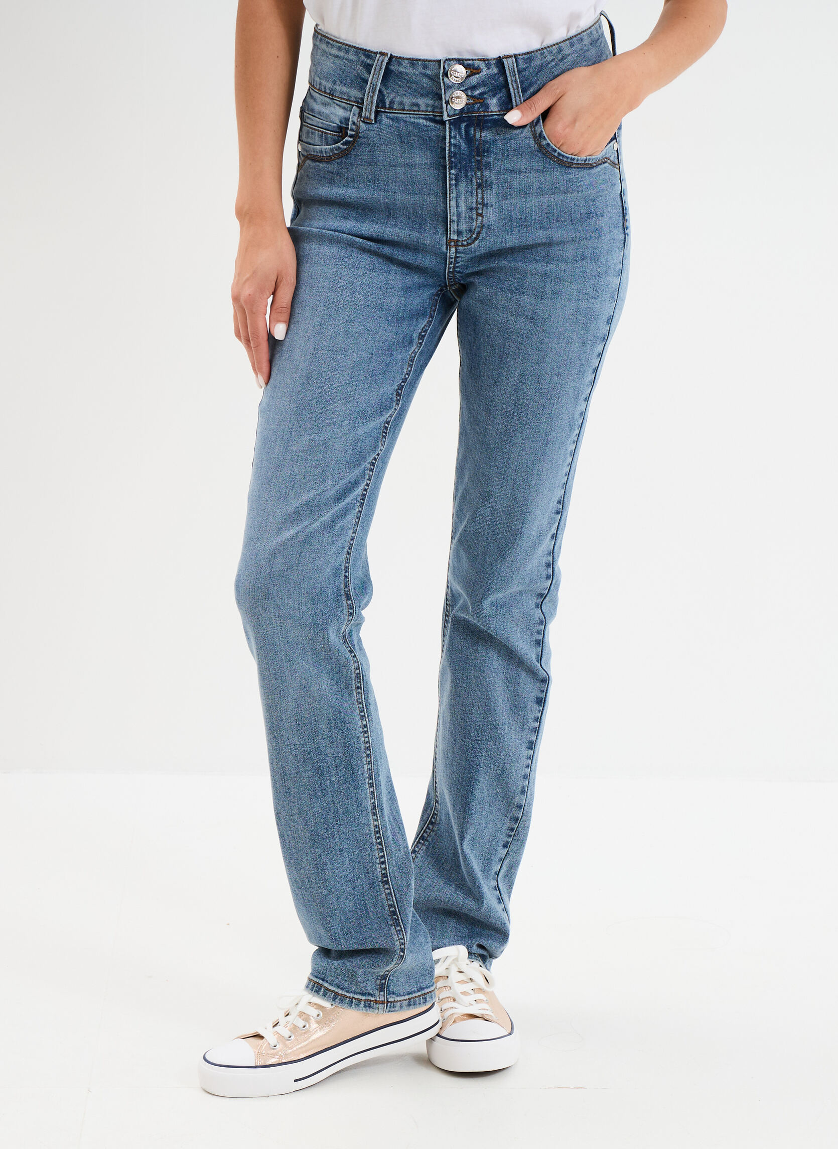 Jeans droit Jean - CRE3_DIDAHO25 femme bleu CREEKS Jeans droit Jean - CRE3_DIDAHO25 femme bleu Bleu