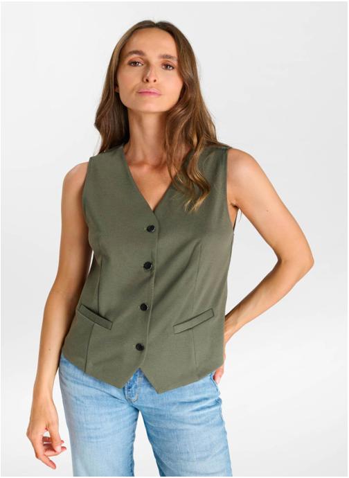 Le temps des cerises Vestes Gilet sans manches CARLITA Khaki femme vert