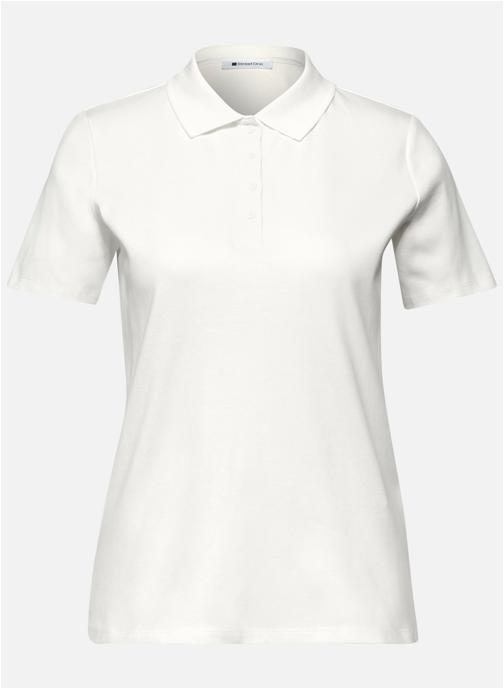 Street One Polos Polo coton biologique droit - 325076 femme blanc