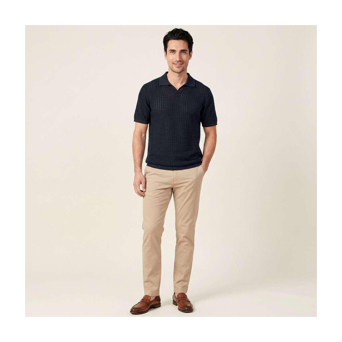 Polos Polo coton biologique droit - 12291422 homme bleu Jack & Jones Polos Polo coton biologique droit - 12291422 homme bleu Bleu