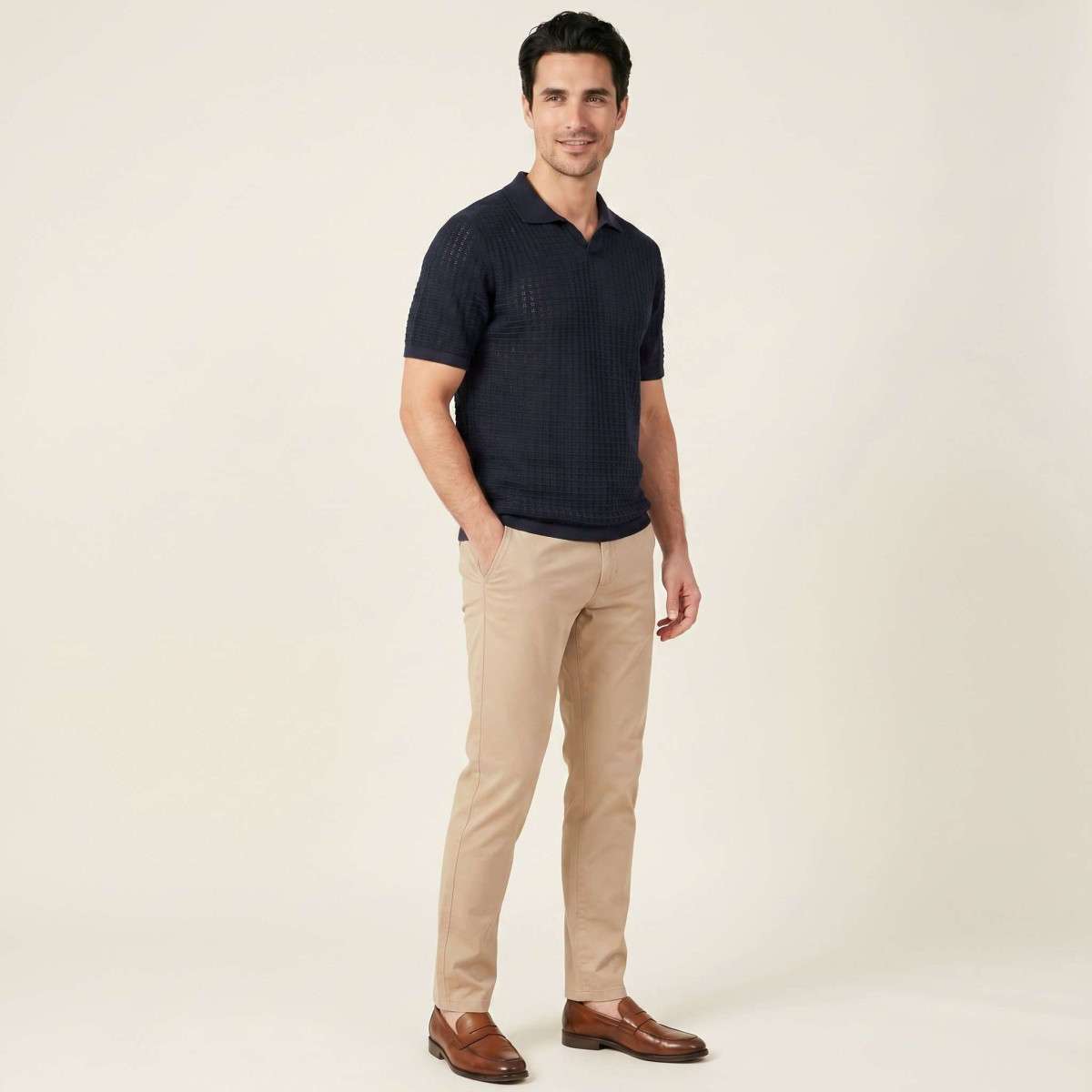 Polos Polo coton biologique droit - 12291422 homme bleu Jack & Jones Polos Polo coton biologique droit - 12291422 homme bleu Bleu