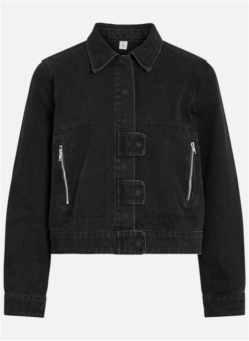 Vila Vestes en jean Blouson en Jean coton droit - 14111936 femme noir