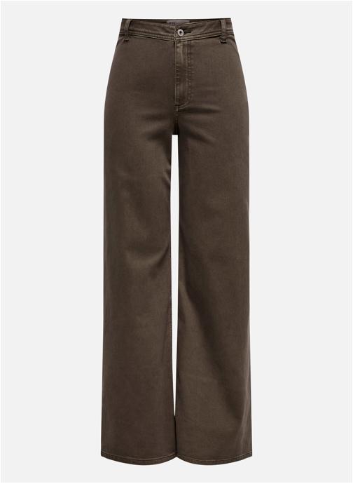 JDY Pantalons droit Pantalon taille haute ample - 15341269 femme marron