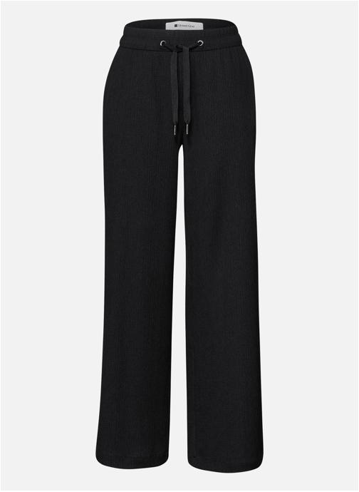 Street One Pantalons droit Pantalon taille haute flare - 380288 femme noir