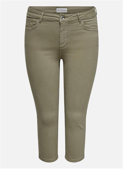 ONLY CARMAKOMA Pantalons droit Pantalon coton taille intermédiaire slim - 15367617 femme vert