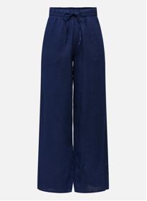 Pantalons droit Pantalon coton taille haute droit - 15367285 femme bleu