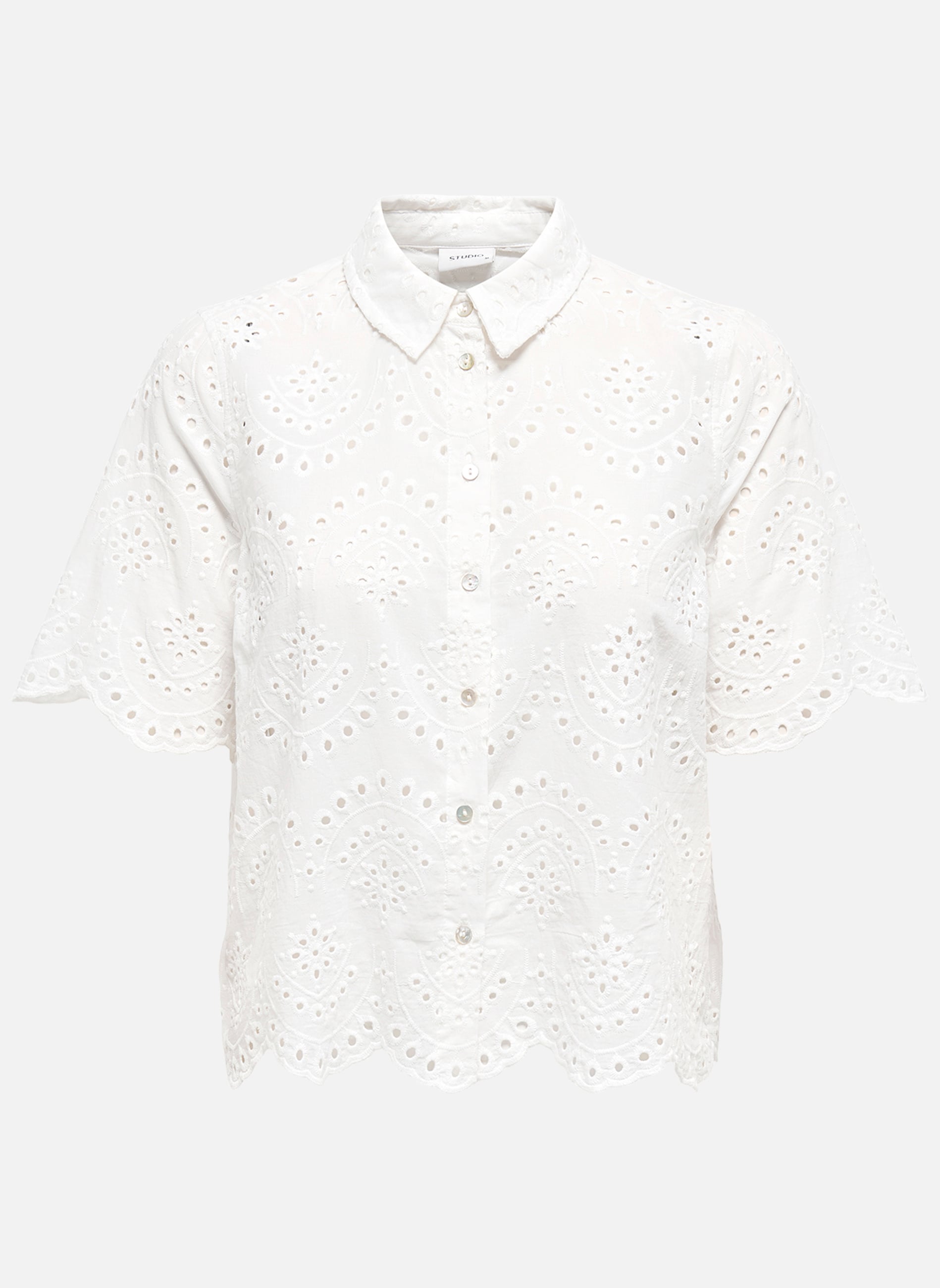 Chemises Chemisier coton droit - 15351106 femme blanc ONLY Chemises Chemisier coton droit - 15351106 femme blanc Blanc