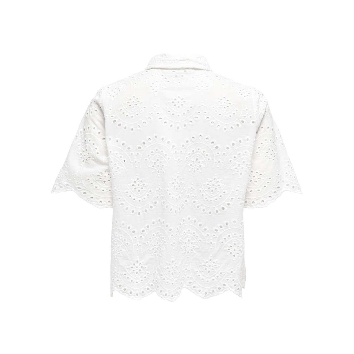 Chemises Chemisier coton droit - 15351106 femme blanc ONLY Chemises Chemisier coton droit - 15351106 femme blanc Blanc