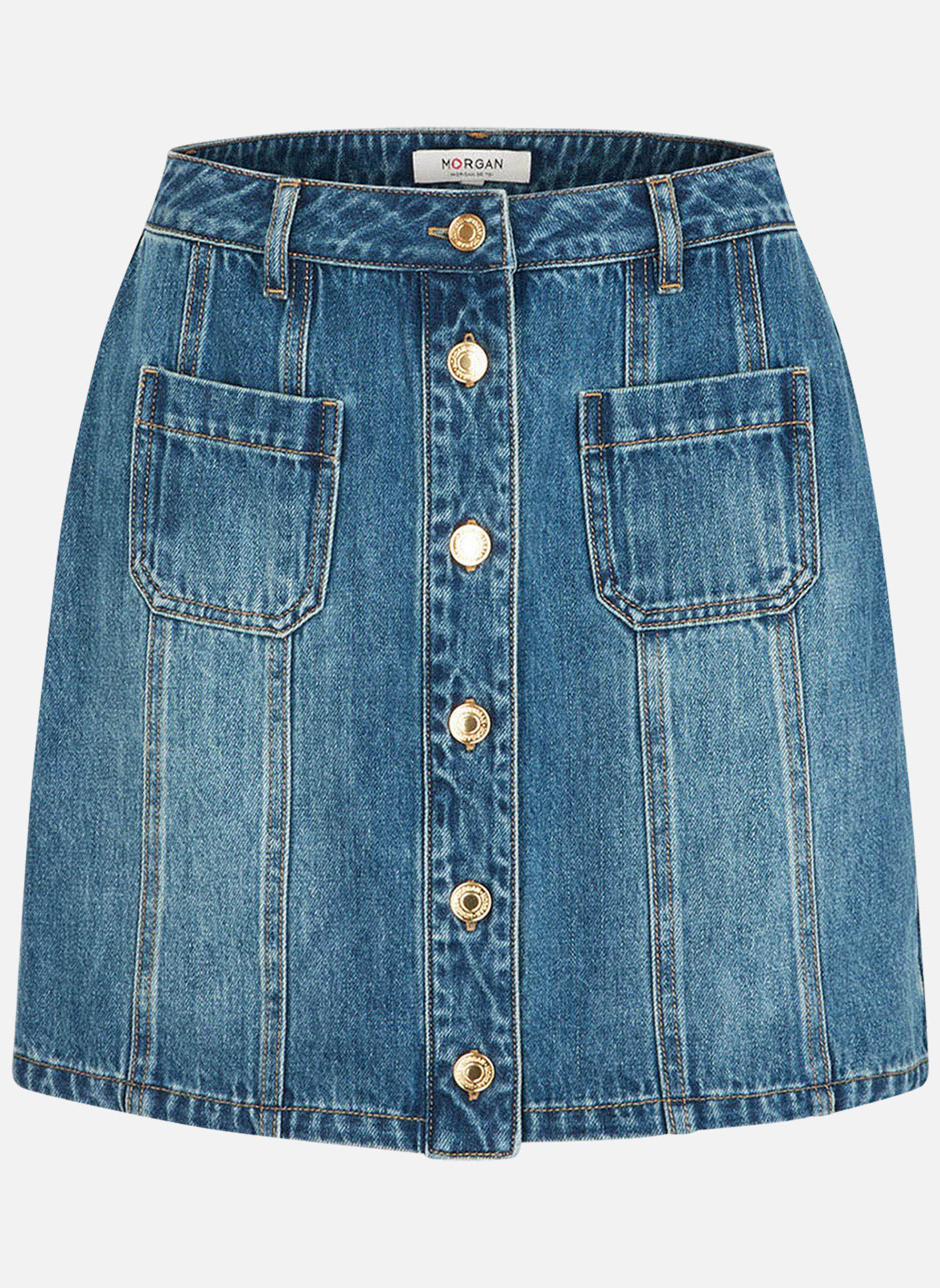 Jupes mi-longues 261-JITAMI femme bleu Morgan Jupes mi-longues 261-JITAMI femme bleu Jean stone