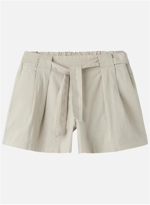 Name it Shorts Short Chino lin et coton taille intermédiaire fluide - 13227399 fille beige