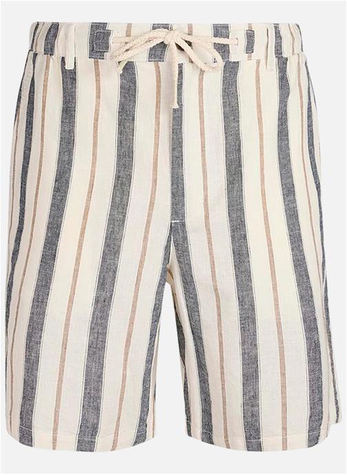 Teddy Smith Shorts Short lin et coton à rayures droit - 10417954D homme blanc