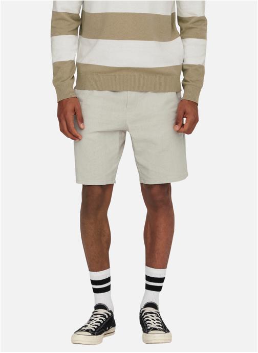 Only & Sons Shorts Short coton et lin mélangé droit ONSLINUS 0007 COT LIN SHORTS NOOS - 22024967 homme blanc