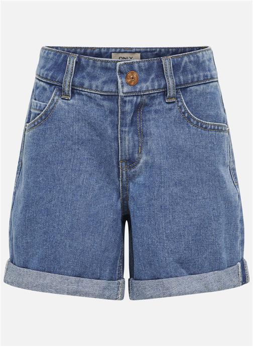 ONLY Shorts Short coton taille intermédiaire droit - 15313133 fille bleu