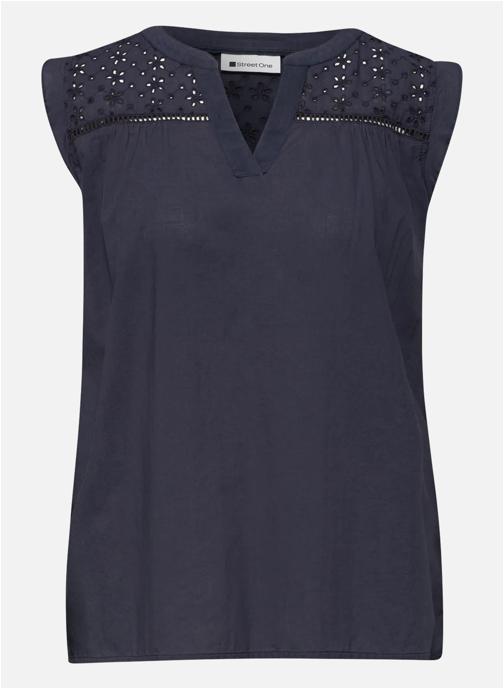 Street One Blouses Blouse coton droite - 346269 femme bleu