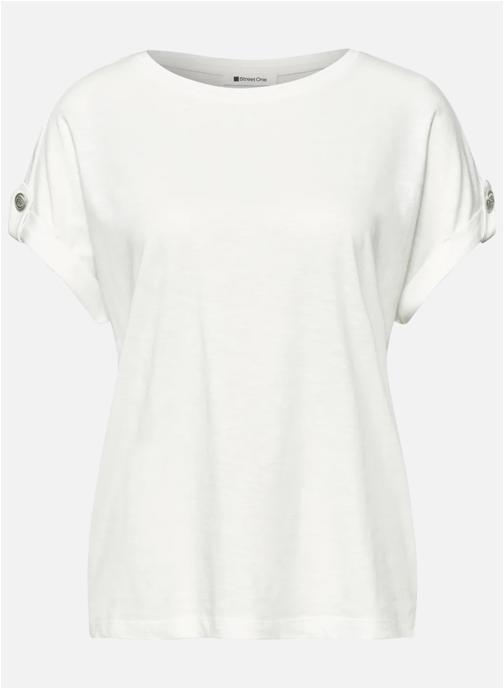 Street One Tee-shirts T-shirt col rond droit - 325058 femme blanc