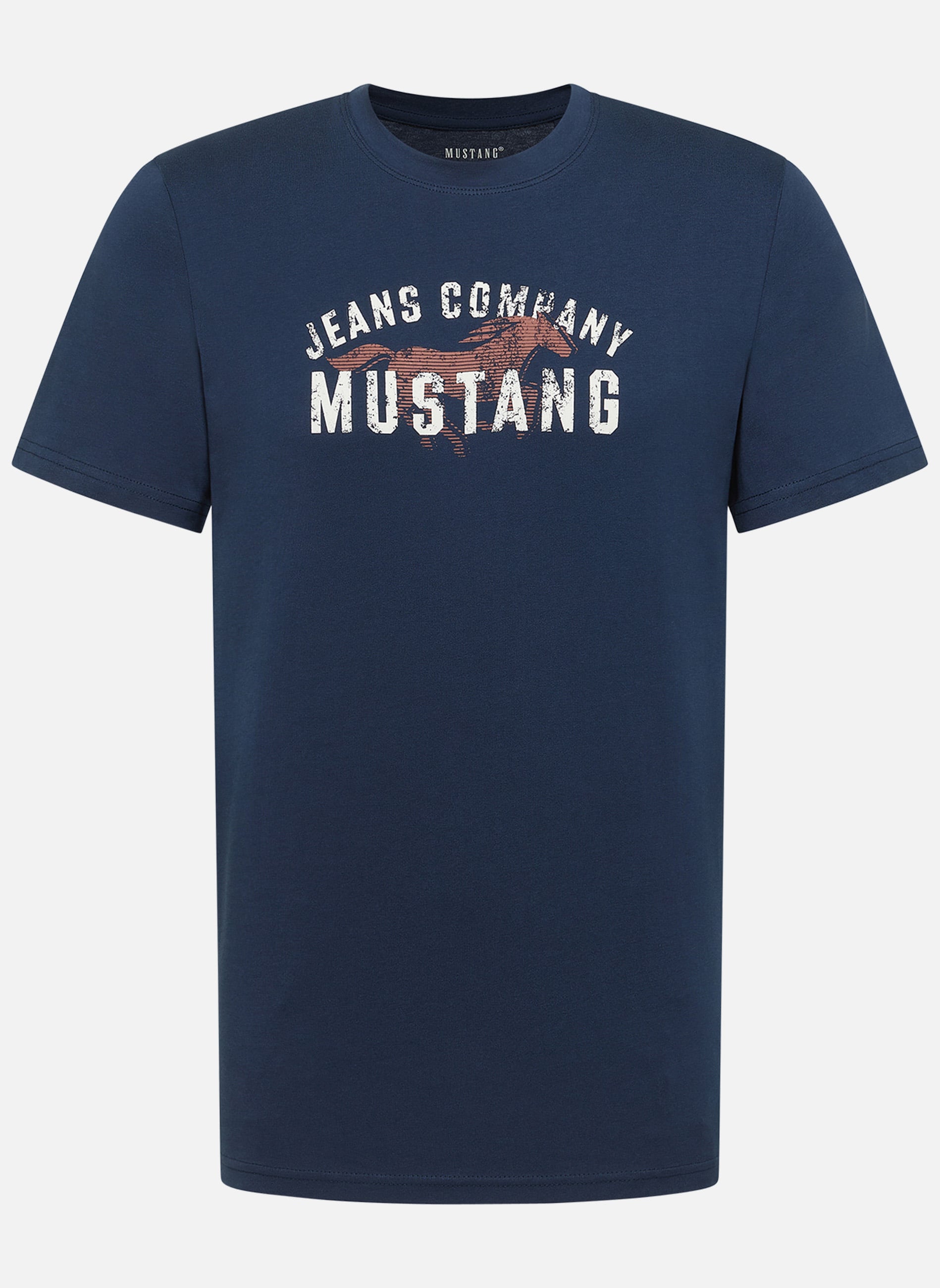 Tee-shirts T-shirt coton col rond droit - 1017764 homme bleu MUSTANG Tee-shirts T-shirt coton col rond droit - 1017764 homme bleu Bleu