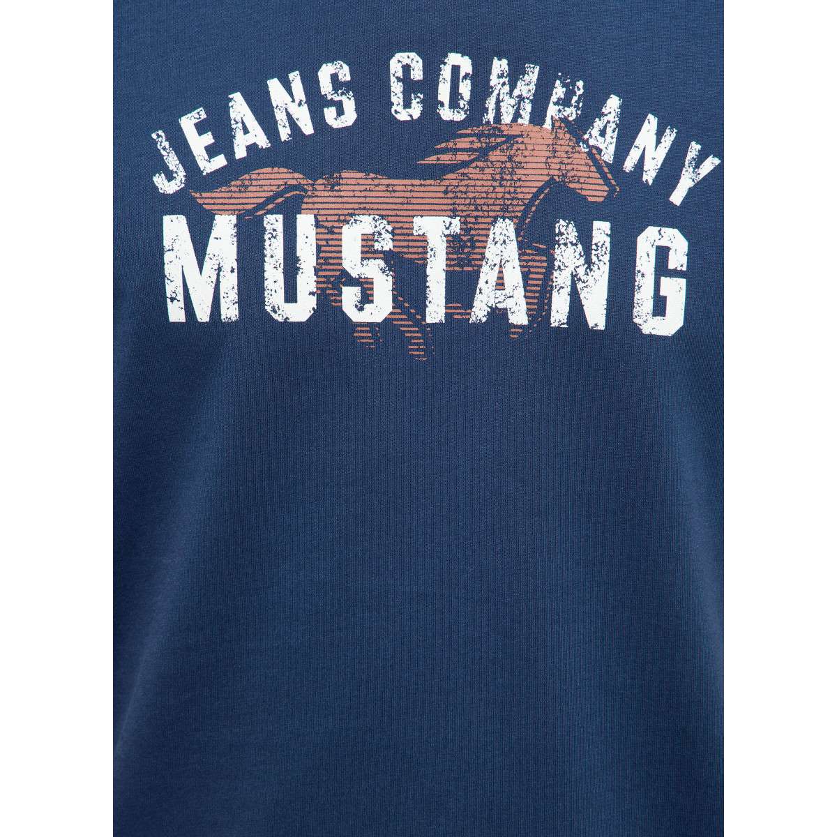 Tee-shirts T-shirt coton col rond droit - 1017764 homme bleu MUSTANG Tee-shirts T-shirt coton col rond droit - 1017764 homme bleu Bleu