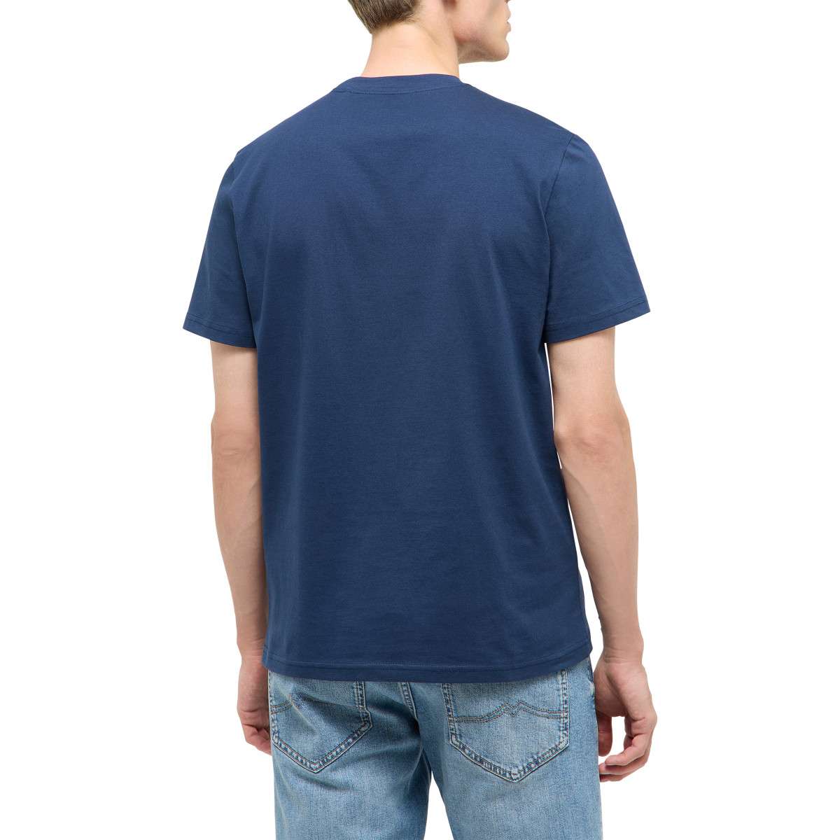 Tee-shirts T-shirt coton col rond droit - 1017764 homme bleu MUSTANG Tee-shirts T-shirt coton col rond droit - 1017764 homme bleu Bleu