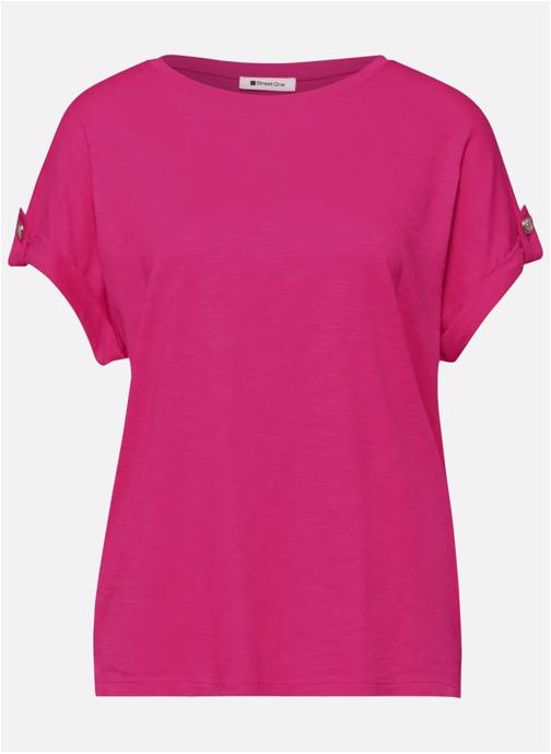 Street One Tee-shirts T-shirt col rond droit - 325058 femme rose